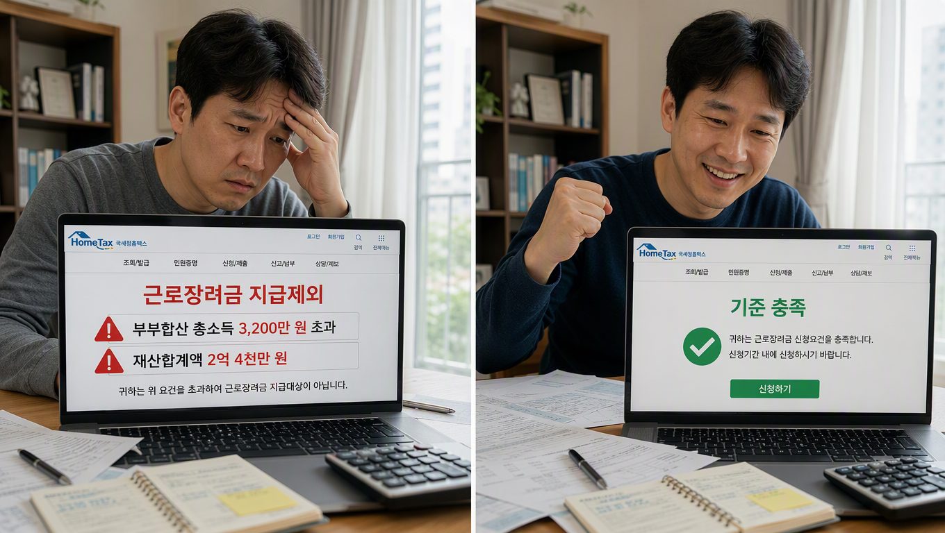 근로장려금 지급제외 이유 확인 방법